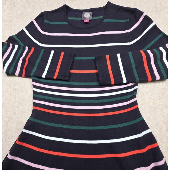 Vince Camuto Dresses & Skirts - Vince Camuto‎ Sweater Dress  Knee Length A-line Stripe Rainbow Stretch XS